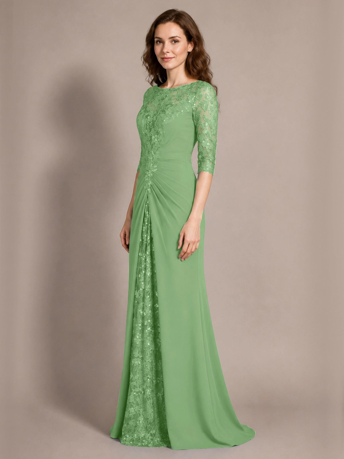 Lace Mother of the Bride Dress with Applique 