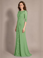 Lace Mother of the Bride Dress with Applique 