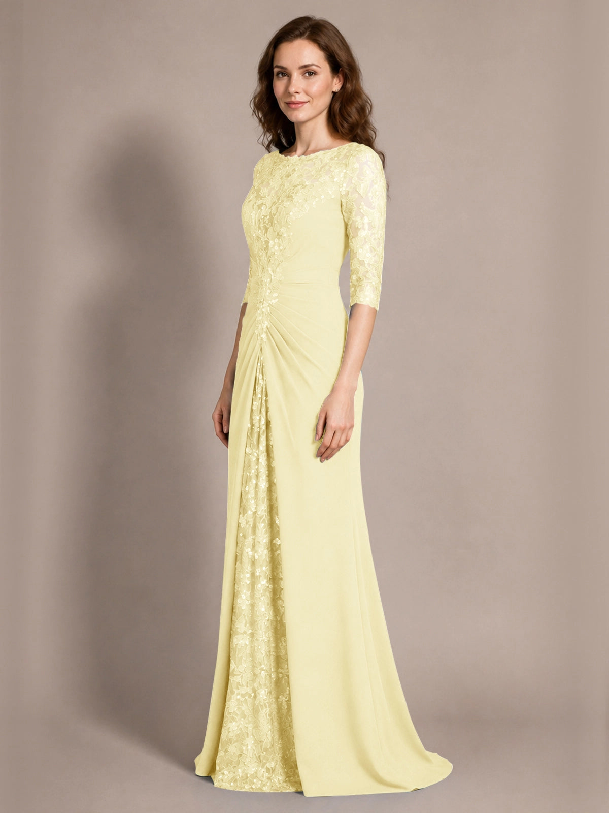 Lace Mother of the Bride Dress with Applique 
