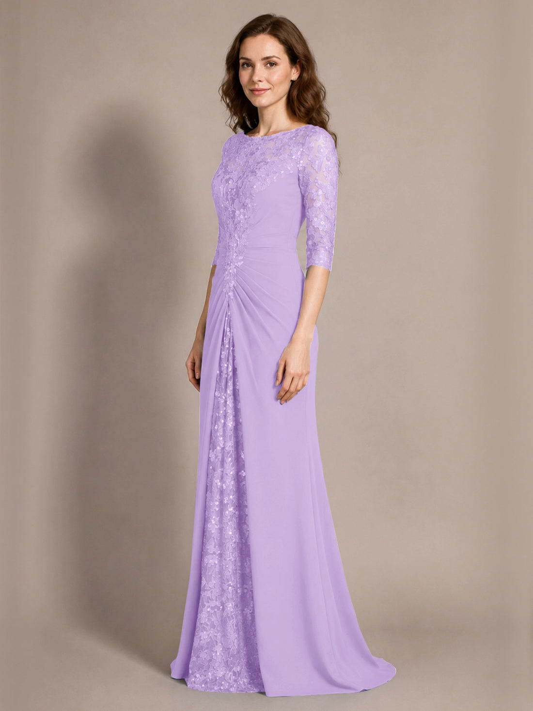 Lace Mother of the Bride Dress with Applique 