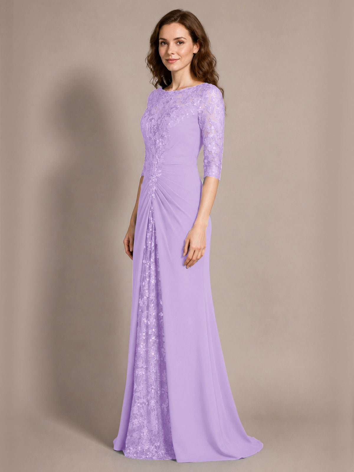 Lace Mother of the Bride Dress with Applique 