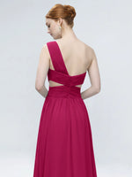 One-Shoulder Side Cut-Out Bridesmaid Dress 