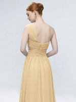 One-Shoulder Side Cut-Out Bridesmaid Dress 