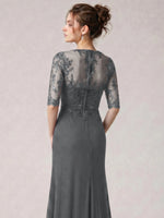 Lace Mother of the Bride Dress with Half Sleeves