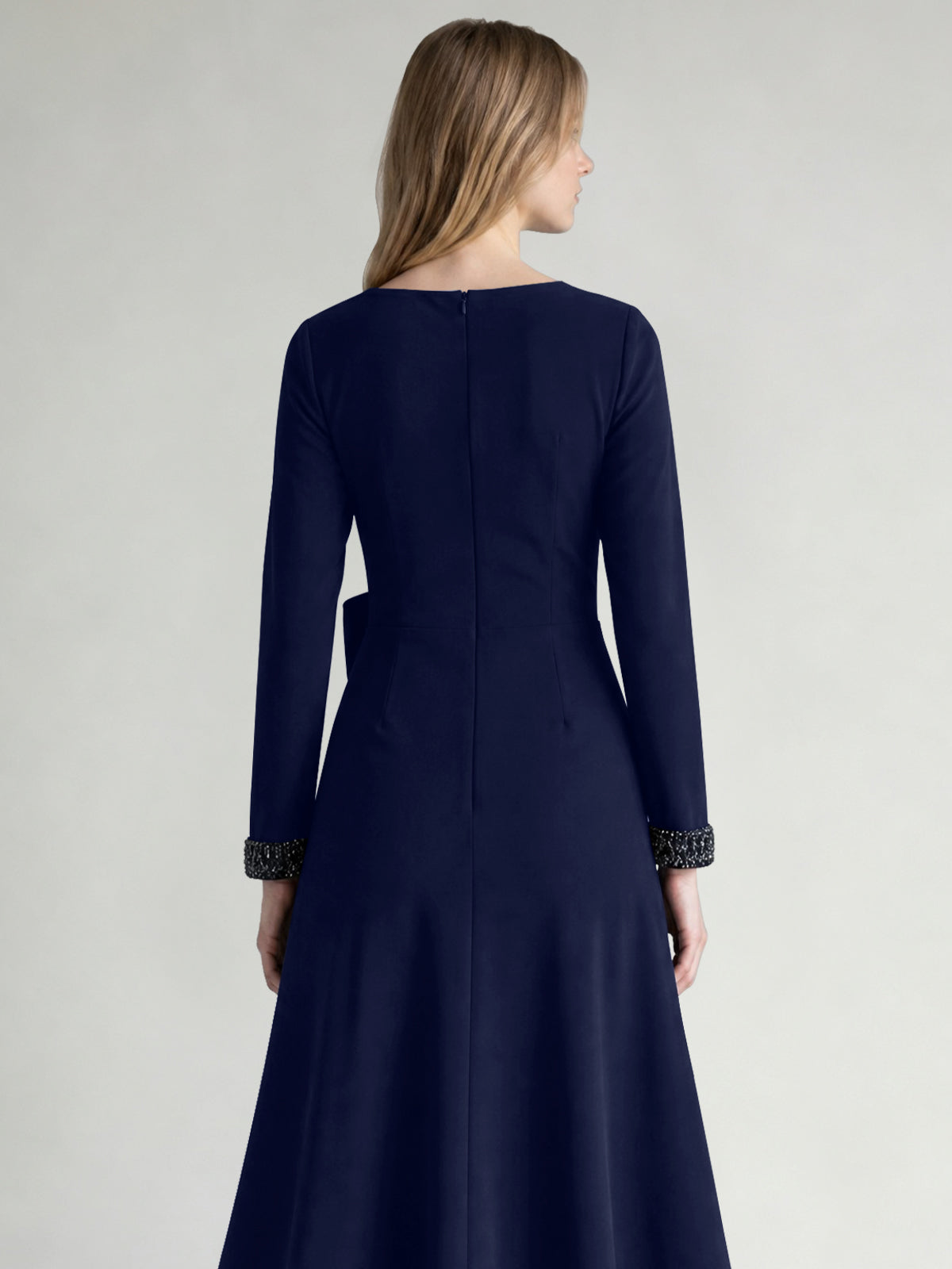 Stretch Satin Mother of the Bride Dress with Crystal