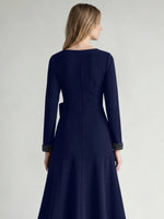 Stretch Satin Mother of the Bride Dress with Crystal