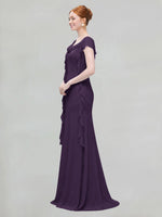 Flowy Ruffle Sheath Bridesmaid Dress 