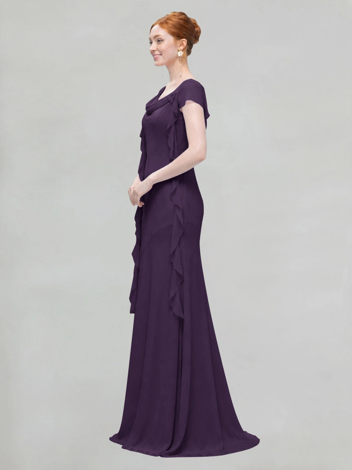 Flowy Ruffle Sheath Bridesmaid Dress 