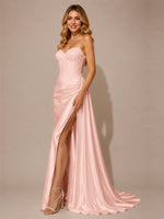 Silk-like Prom Dress with Appliques