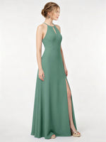 Chiffon Bridesmaid Dress with Halter 