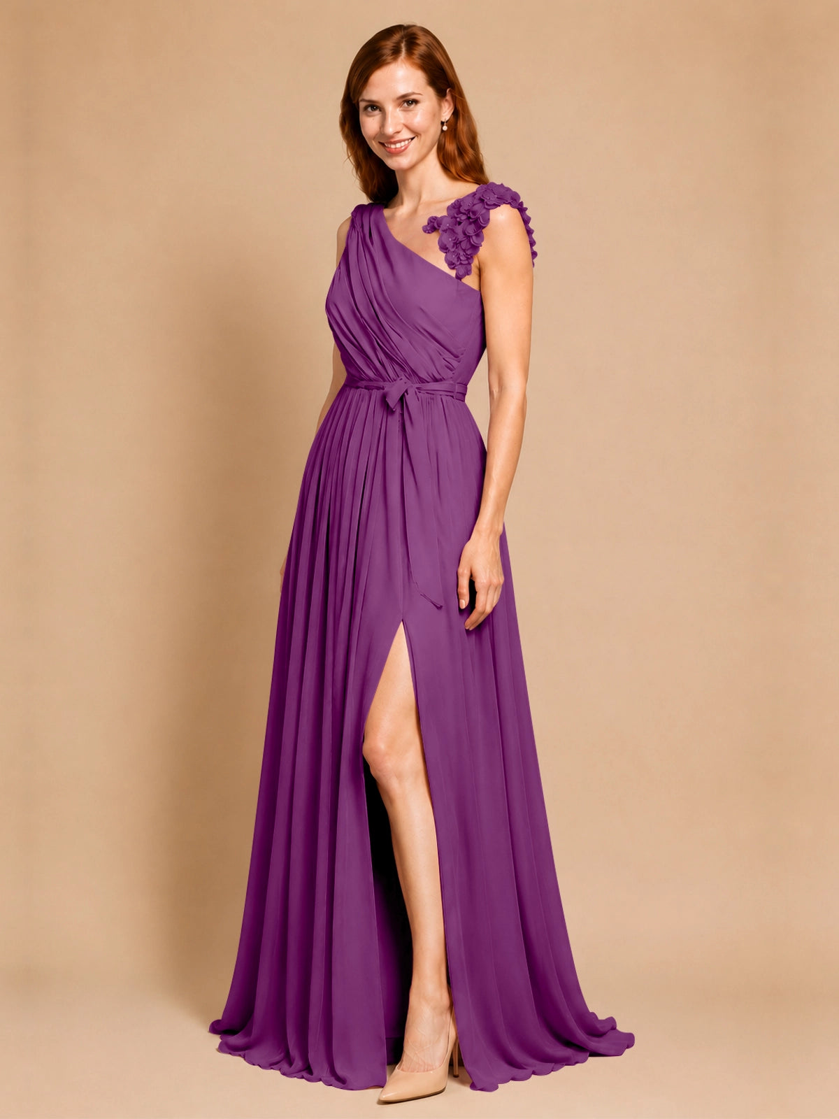 Chiffon Prom Dress with Appliques