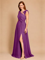 Chiffon Prom Dress with Appliques