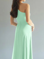 One-Shoulder Bridesmaid Dress with Slit