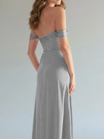 Off-the-Shoulder Slit Bridesmaid Dress 