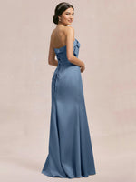 Satin Bow Accent Bridesmaid Dress 
