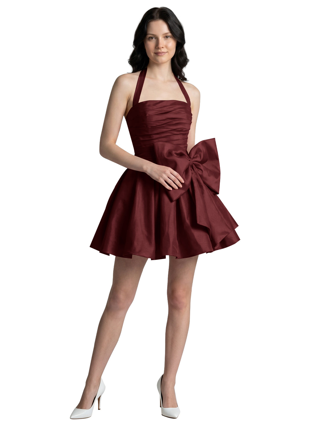 Halter Oversized Bow Mini Dress 