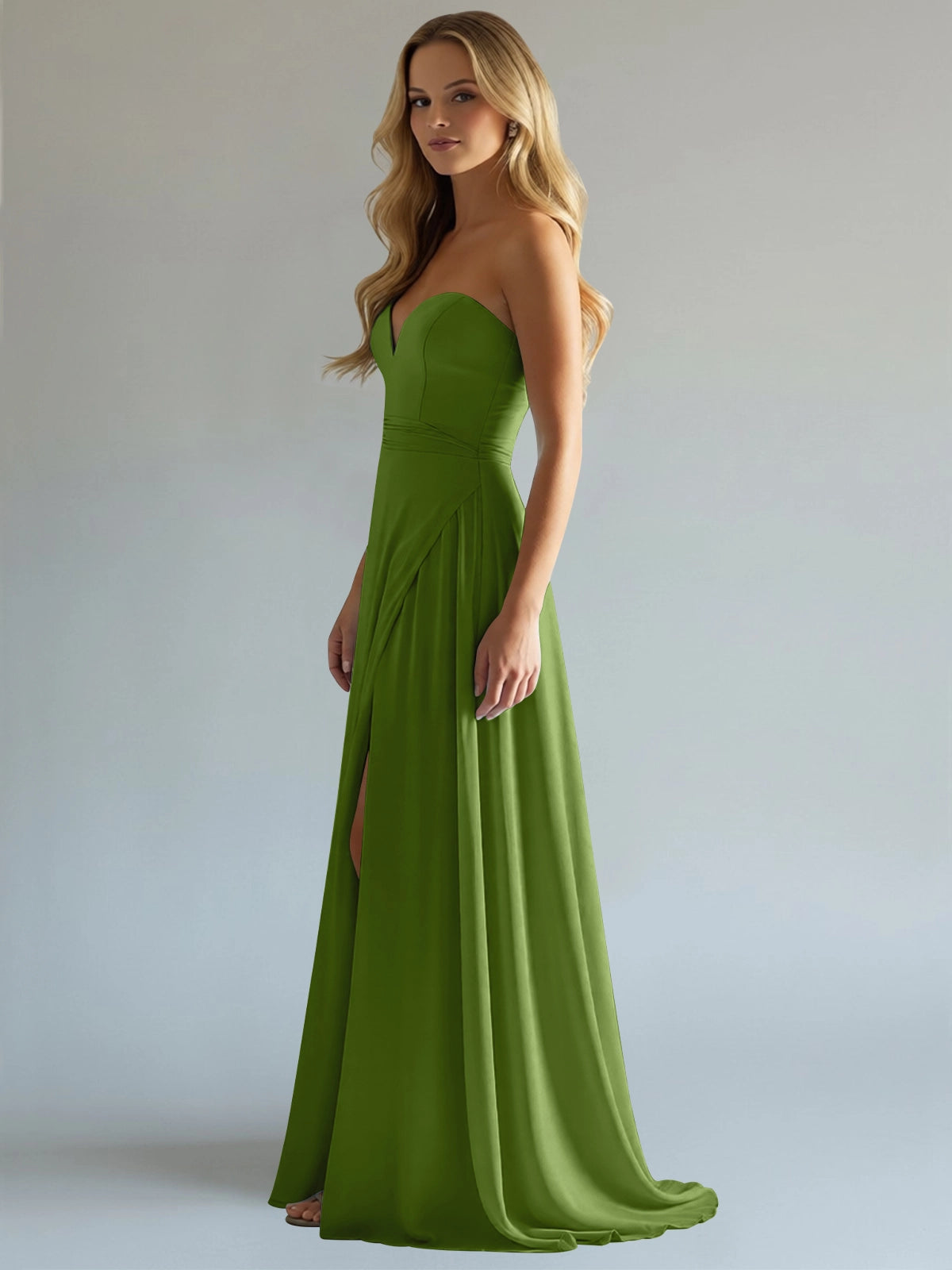Sweetheart Bridesmaid Dress with Slit 