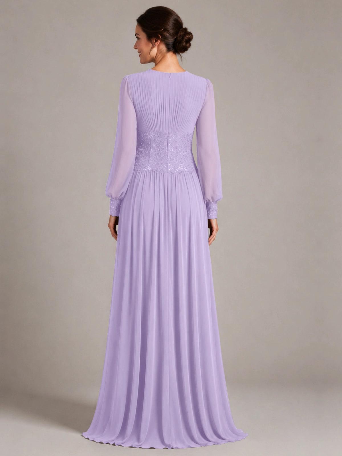 Chiffon Mother of the Bride Dress with Jewel Neckline 