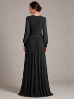 Chiffon Mother of the Bride Dress with Jewel Neckline 