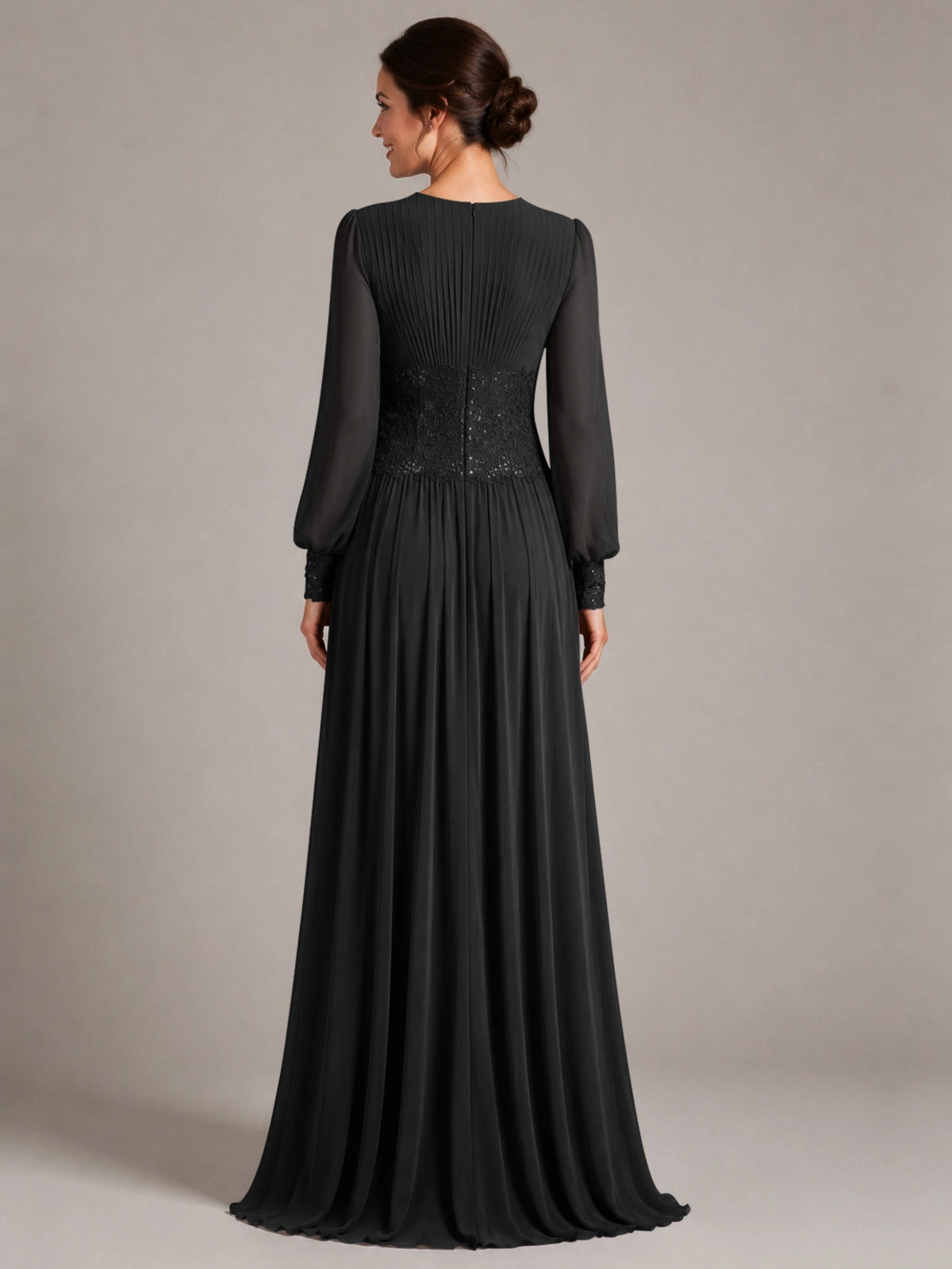Chiffon Mother of the Bride Dress with Jewel Neckline 