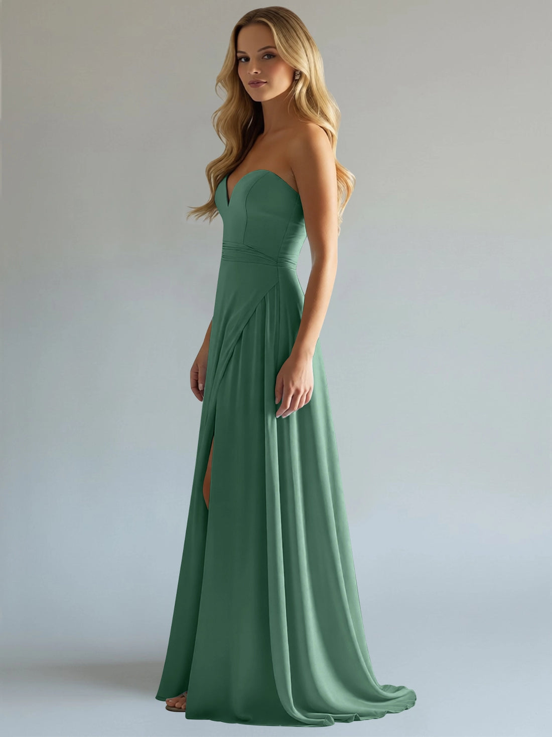Sweetheart Bridesmaid Dress with Slit 