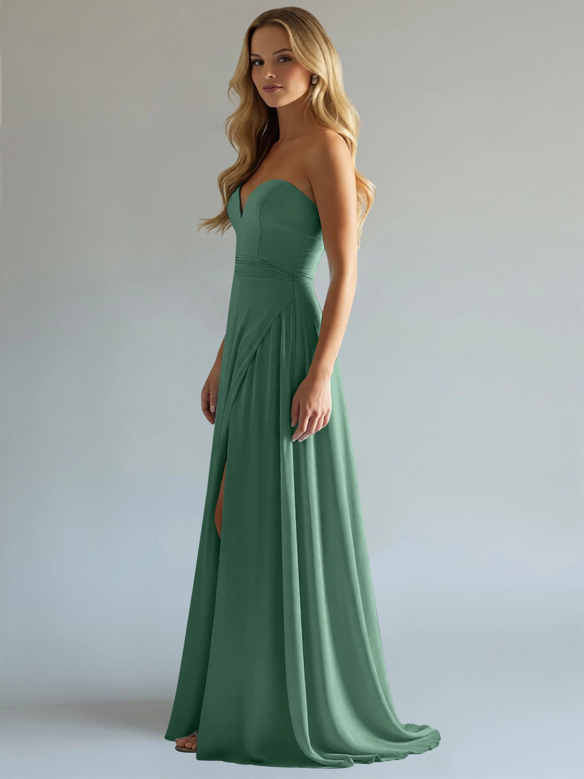 Sweetheart Bridesmaid Dress with Slit 
