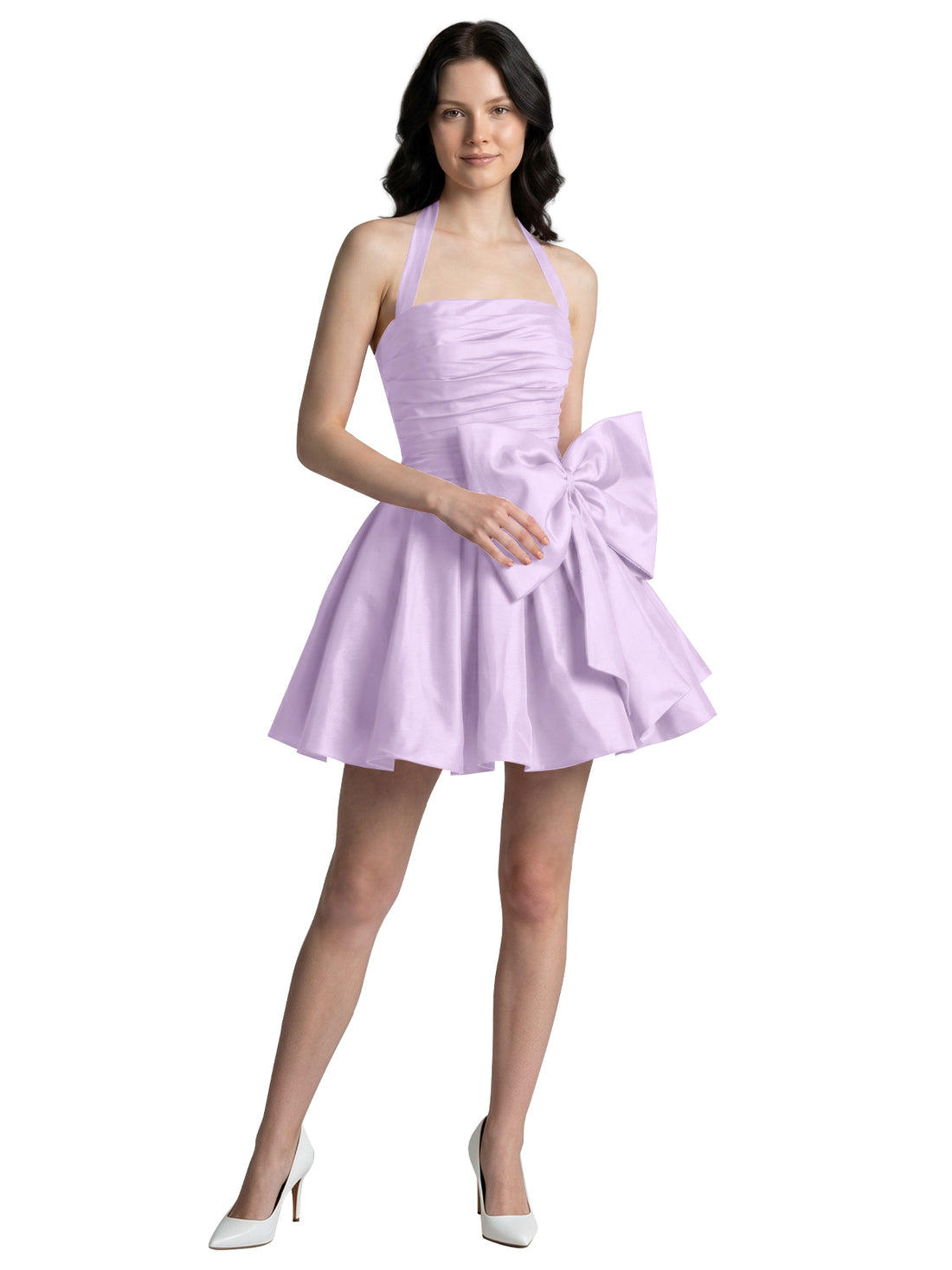 Halter Oversized Bow Mini Dress 