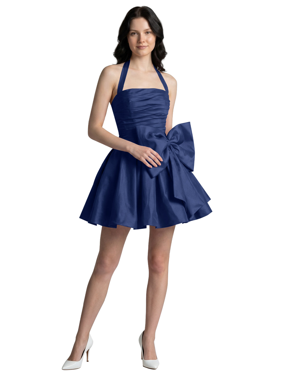 Halter Oversized Bow Mini Dress 