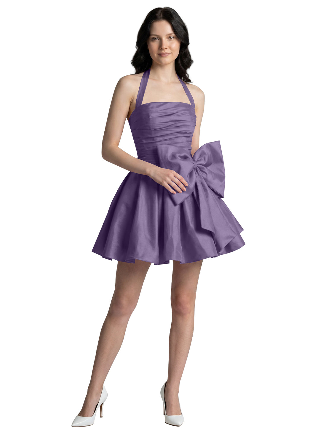Halter Oversized Bow Mini Dress 