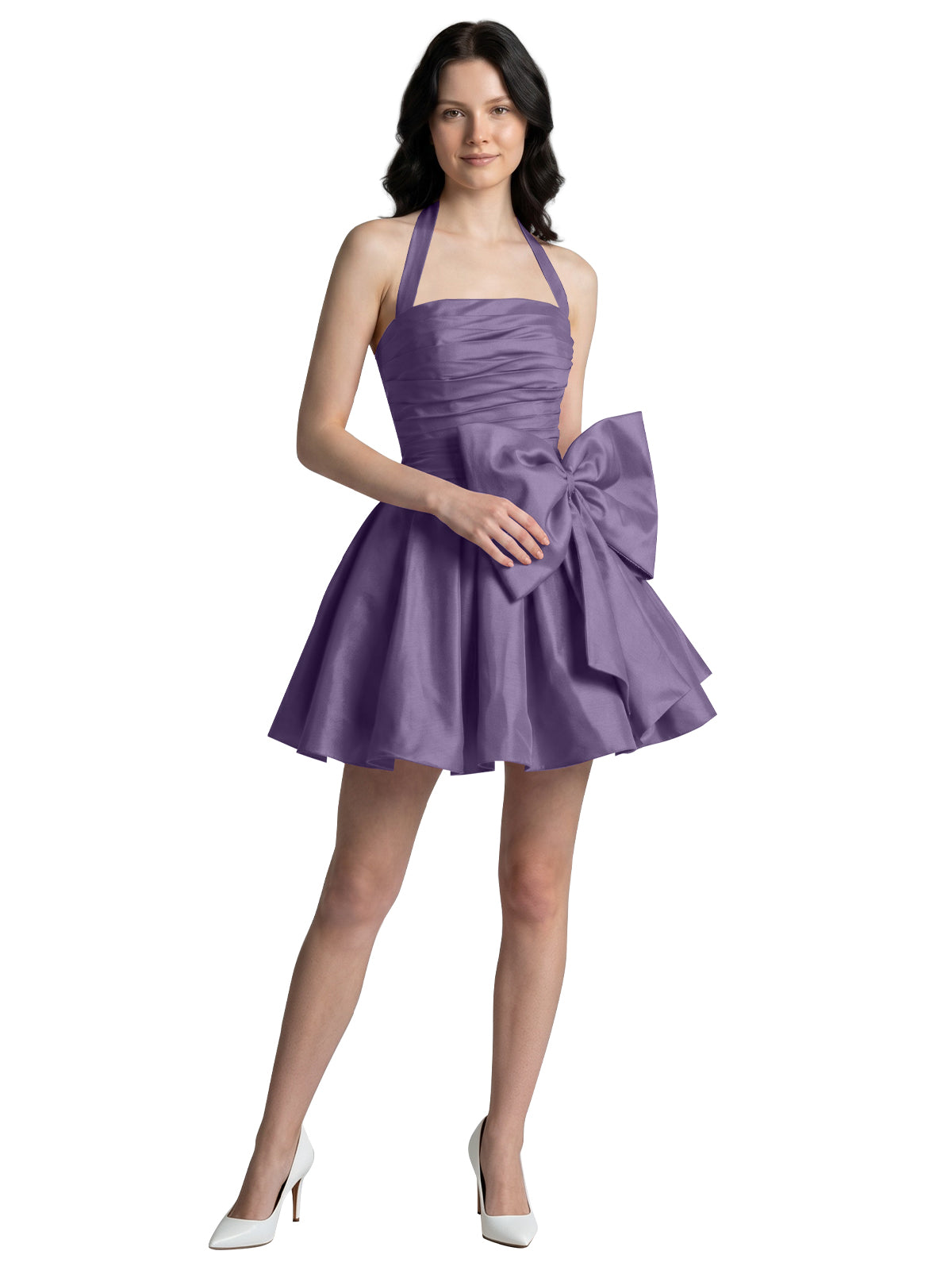 Halter Oversized Bow Mini Dress 
