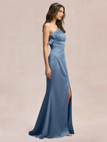 Satin Bow Accent Bridesmaid Dress 