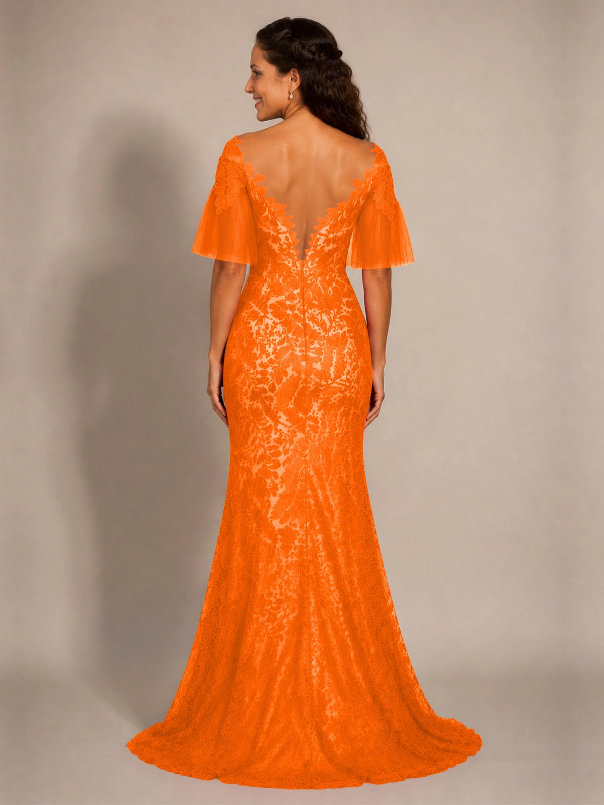 Mermaid Mother of the Bride Dress with V-neck 