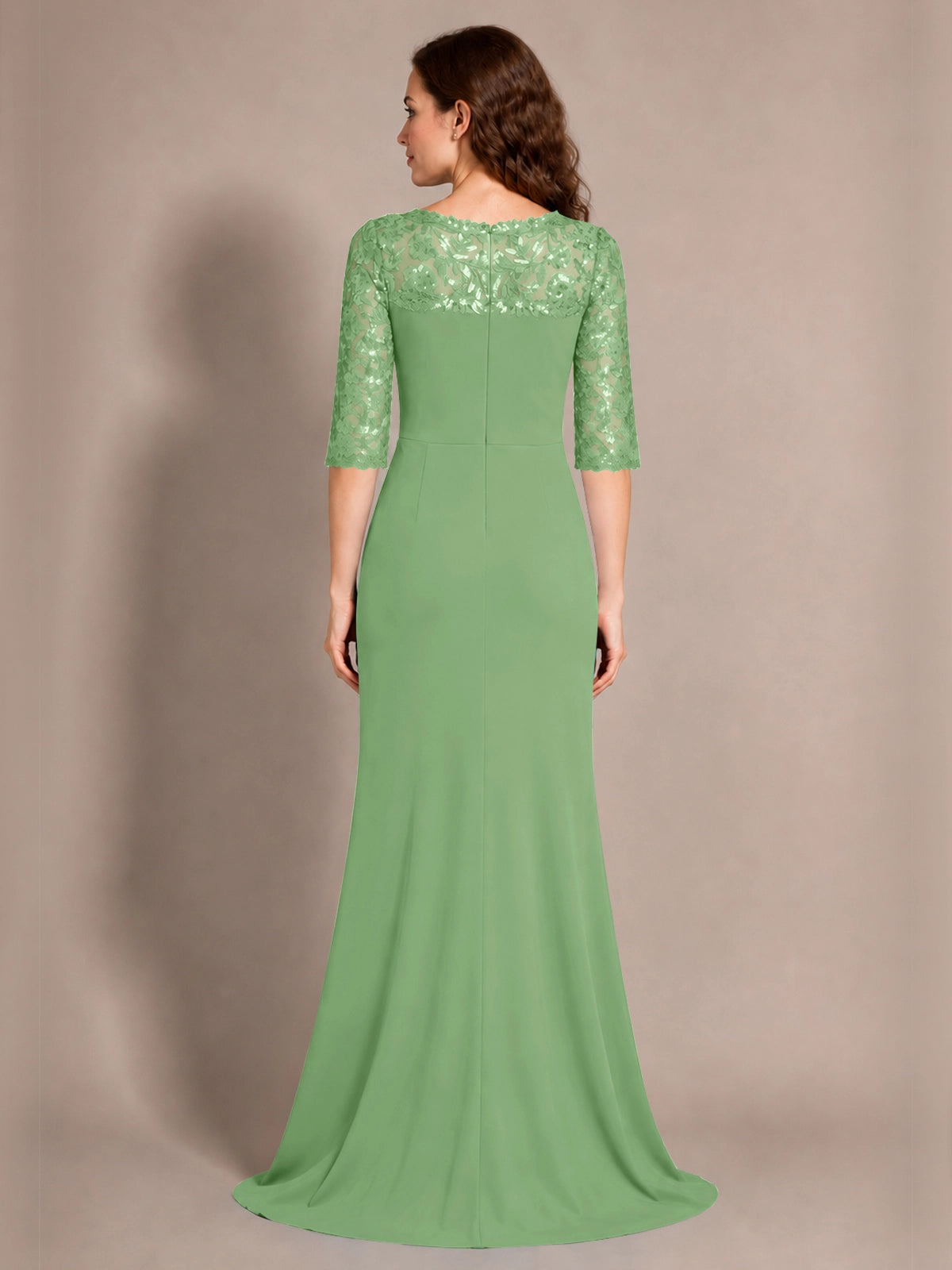 Lace Mother of the Bride Dress with Applique 
