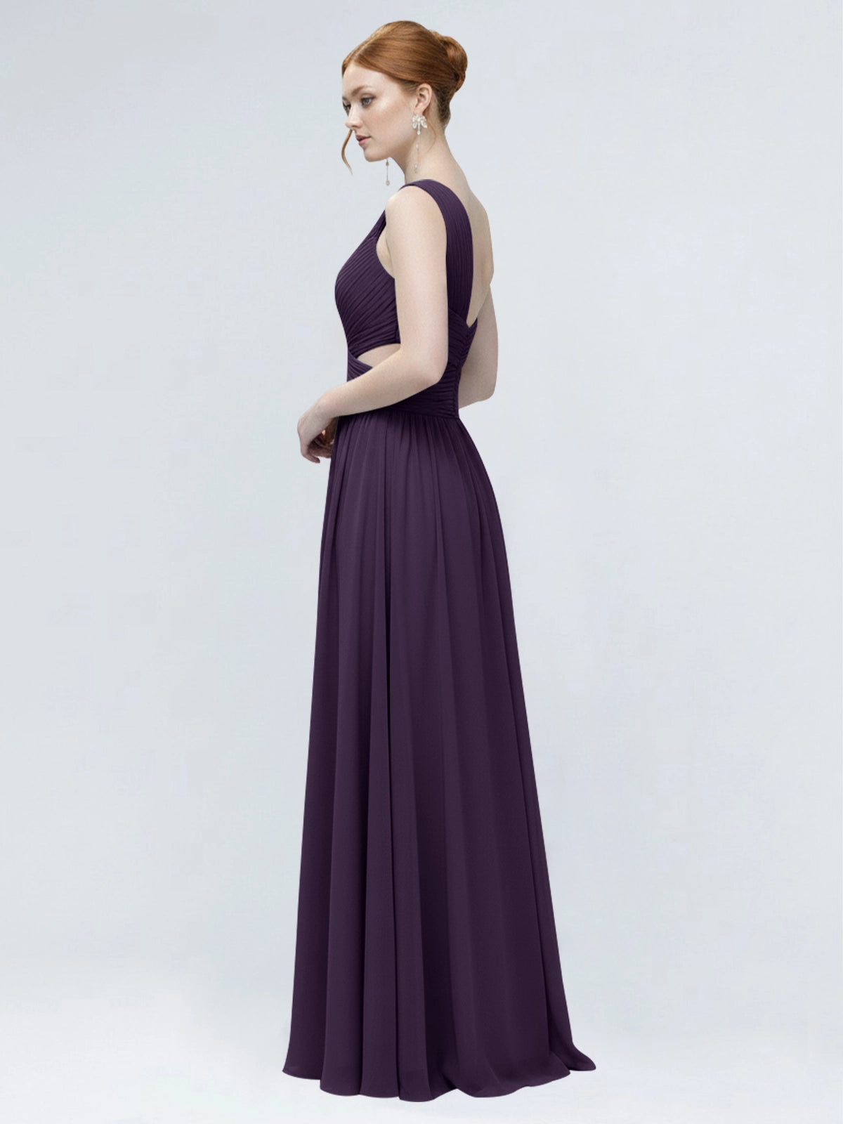 One-Shoulder Side Cut-Out Bridesmaid Dress 