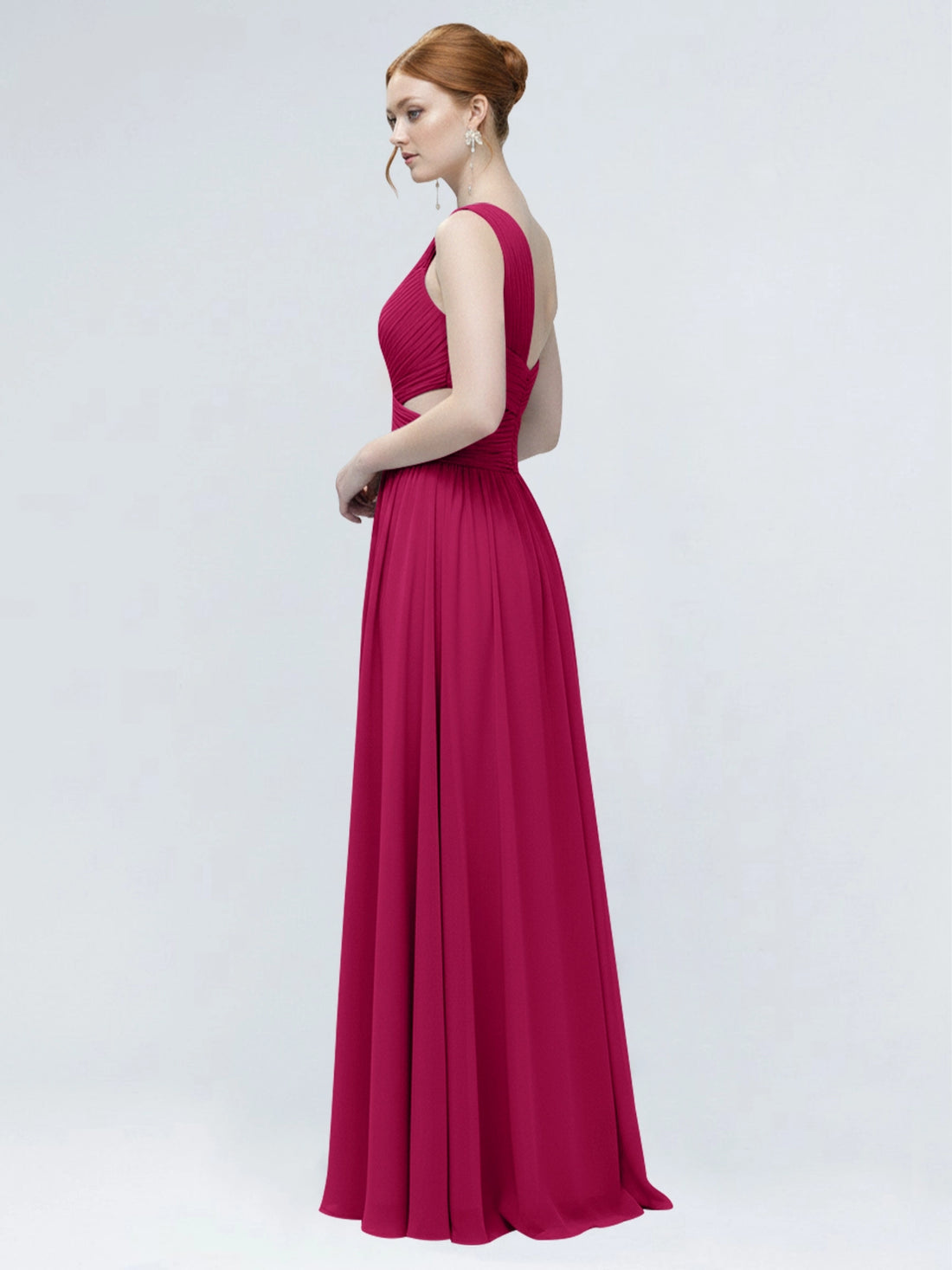 One-Shoulder Side Cut-Out Bridesmaid Dress 