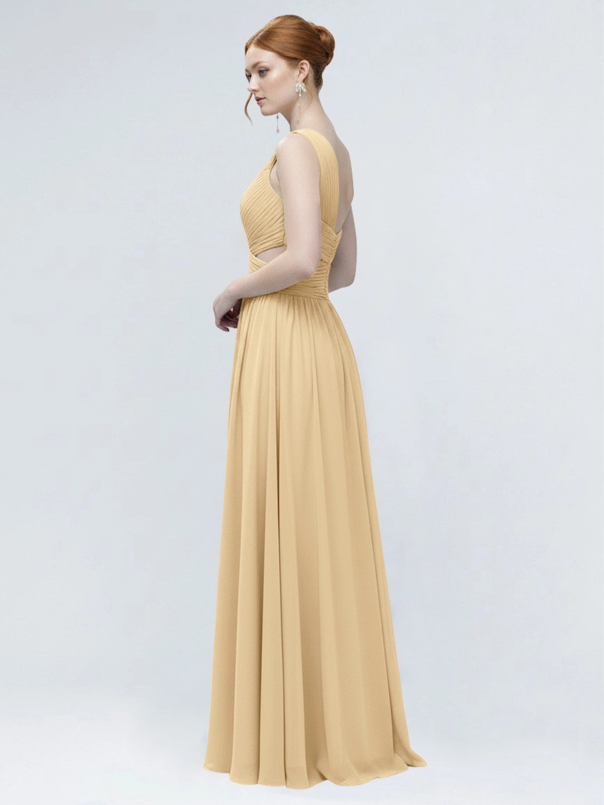 One-Shoulder Side Cut-Out Bridesmaid Dress 