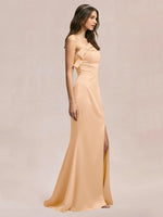 Satin Bow Accent Bridesmaid Dress 
