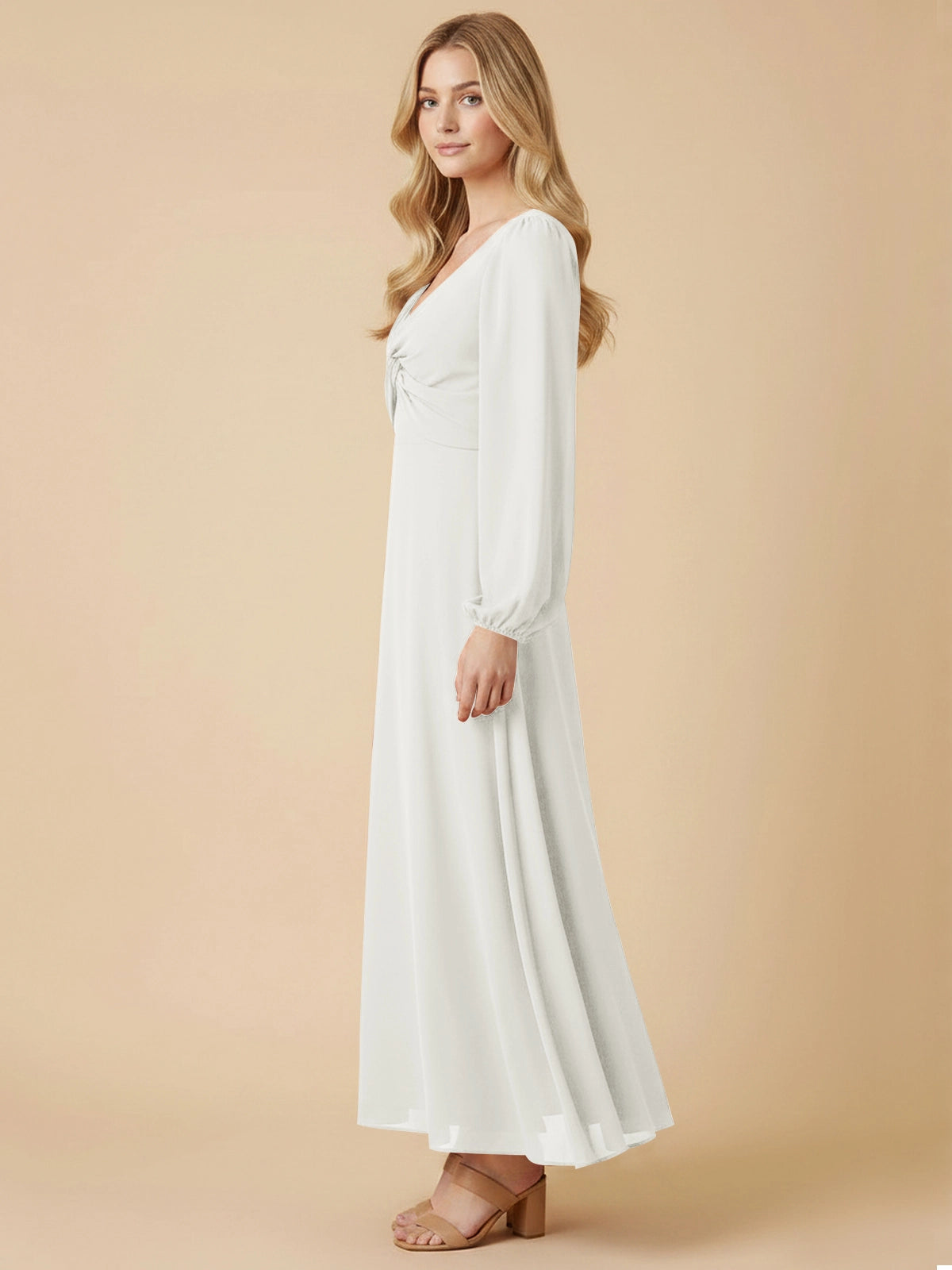 A-line Bridesmaid Dress with Long Sleeves 