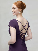 Flowy Ruffle Sheath Bridesmaid Dress 