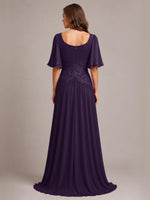 Cowl Neck Mother of the Bride Dress with Applique 