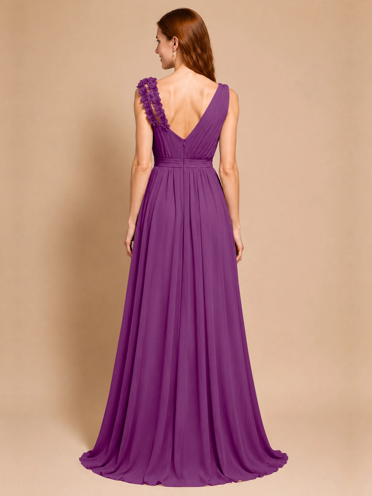 Chiffon Prom Dress with Appliques