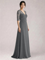 Lace Mother of the Bride Dress with Half Sleeves