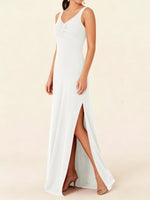 Chiffon Bridesmaid Dress with Slit 