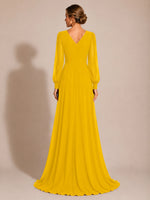 Chiffon Mother of the Bride Dress with Long Sleeves 