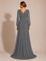 Chiffon Mother of the Bride Dress with Long Sleeves 