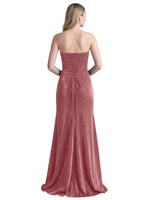Velvet Prom Dress with Beaded Applique 