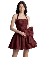 Halter Oversized Bow Mini Dress 