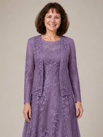 A-line Mother of the Bride Dress with Lace 