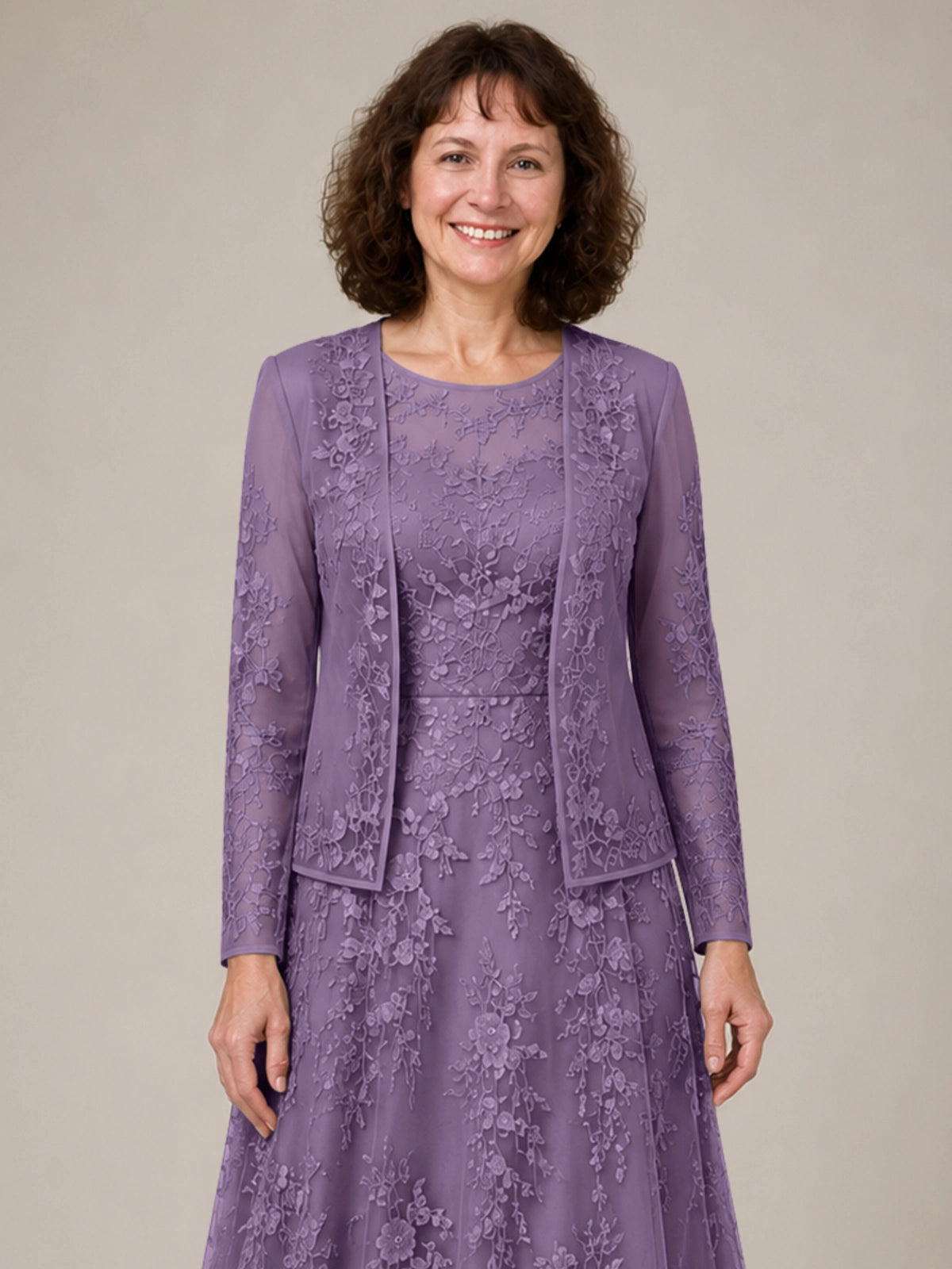 A-line Mother of the Bride Dress with Lace 
