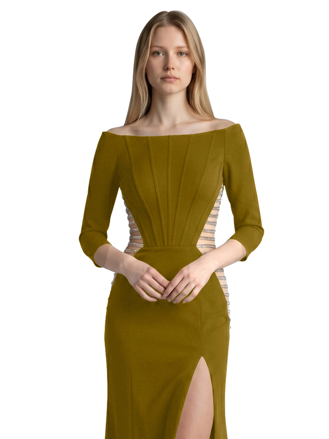 Side Cutout Slit Prom Dress 